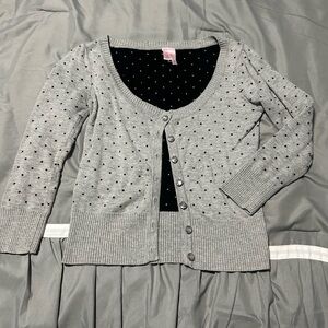 Rue21 Gray Polka Dot Cardigan